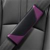 VAGCARS 2 Pezzi Protezione per Cintura di Sicurezza Auto, Copri Cintura Morbido e Traspirante, Design Effetto Carbonio, per Ridurre Pressione su Spalla e Collo, Universale per Auto, SUV e Camion (Viola)