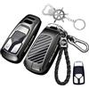 Rondrive Cover per chiave in metallo adatta per Audi A4 B9 A5 Q5 Sportback S4 S5 SQ5 TT 2018-2025 2024 2023 2022 custodia portachiavi portachiavi protezione accessori in fibra di carbonio nero B1