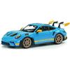 Solido Porsche 911 992 GT3 RS Bergmeister Tribute 2023 - Modellino di auto Diecast, da corsa moderna 911 con grande ala posteriore, aerodinamica dettagliata e cerchi sportivi, Riviera blu, 1:43