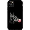 Vintage Doberman Bubblegum Aesthetic Sty Custodia per iPhone 11 Pro Max Gomma da masticare rosa Doberman, simpatica grafica per amanti dei cani
