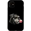 Vintage Schnauzer Bubblegum Aesthetic St Custodia per iPhone 11 Gomma da masticare rosa Schnauzer, simpatica grafica per amanti dei cani