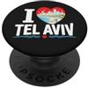 Fashion World I Love Tel Aviv Israele Spiaggia Mediterranea Città Arte PopSockets PopGrip Adesivo