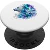 Polar Majesty Prints Polar Bear Family Arctic Celestial Glow Acquerello PopSockets PopGrip Adesivo