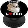 Raf THE ARTIST Designs Chihuahua Lover Chihuahua Capelli Lunghi Chihuahua Chiwawa Cane PopSockets PopGrip Adesivo