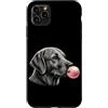 Vintage Lab Bubblegum Aesthetic Style Ar Custodia per iPhone 11 Pro Max Labrador Retriever, gomma da masticare rosa con simpatica grafica per amanti dei cani