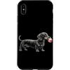 Vintage Dachshund Bubblegum Aesthetic St Custodia per iPhone XS Max Bassotto rosa Bubble Gum carino cane amante grafica donne