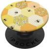 Bees Floral Flower Cute Honeycomb Estetica Honeybee Fiore Floreale Carino Api Collage A Nido D'ape PopSockets PopGrip Adesivo