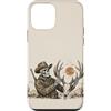 Western Hunting Trails Custodia per iPhone 12 mini Outdoorsman Decor Scheletro Deer Antlers Deserto