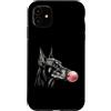 Vintage Doberman Bubblegum Aesthetic Sty Custodia per iPhone 11 Gomma da masticare rosa Doberman, simpatica grafica per amanti dei cani
