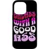 Unfiltered Mood Lettering Co. Custodia per iPhone 14 Pro Max Sassy Offensivo Detto Retro Tipografia Rosa
