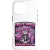 Lakelandwholesale1 Shirt Company Custodia per iPhone 16 Pro Pattini a rotelle con gatto feroce e impeccabile, design grafico punk