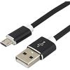 everActive Cavo Micro USB in Silicone, Ricarica Veloce Fino a 2,4 A, Lunghezza 100 cm, Colore: Nero