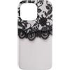 The Print Edit Custodia per iPhone 14 Pro Max Motivo gotico in pelle pallida con volant in pizzo rosa nera