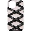 The Print Edit Custodia per iPhone 12 mini Cintura Croce Gotica Nera Modello Fibbia Pelle Pallida