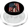 Vintage Adventure Lover For Dad With The Divertente subacqueo patriottico sotto la bandiera sarcastica PopSockets PopGrip per MagSafe