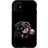 Vintage Rottweiler Bubblegum Aesthetic S Custodia per iPhone 11 Gomma da masticare rosa Rottweiler, simpatica grafica per amanti dei cani