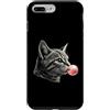 Vintage Cat Bubblegum Aesthetic Style Ar Custodia per iPhone 7 Plus/8 Plus Gatto rosa Bubble Gum carino gatto amante grafica donne