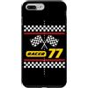 Funny Car Racing Gifts Racing Fans Car E Custodia per iPhone 7 Plus/8 Plus Racer 77 - Bandiera a scacchi per pilota automobilistico