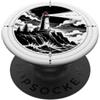 HAM Radio Operator Maritime Designs Inchiostro per lavori neri con codice Morse Faro nautico PopSockets PopGrip Adesivo