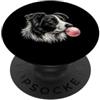 Vintage Border Collie Bubblegum Aestheti Border Collie Pink Bubble Gum, simpatica grafica per amanti dei cani, da donna PopSockets PopGrip Adesivo