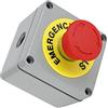 Generic Scatola Pulsante di Arresto di Emergenza Forte Resistenza IP66 Impermeabile per Lavori All'aperto Alluminio 1 Foro per Uso Industriale (80 * 75 * 60)