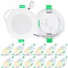 Aurevita Faretti LED da Incasso per Cartongesso 12PCS, 74-90mm Ø, 7W IP44, Dimmabili, 220V-240V, Luce Regolabile 2700K/4000K/6500K - Ideali per Bagno e Cucina