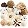 TaoQ C 18 Pezzi Palline Riempitive Intrecciate in Rattan Palline Decorative Vintage per Ciotole Palle in Rattan e Vimini per Vasi Ciotole Potpourri Tavoli Matrimonio Festa e Casa
