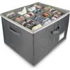 Luziyun Organizer Scarpe per Armadio, Portascarpe per 16 Paia, Scatola Scarpiera, Organizer per scarpe, Scarpiera Salvaspazio, Porta Scarpe con Supporto Inferiore e Manici Rinforzati, Grigio