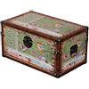 Birendy Sarah B KD 1515 - Baule Decorativo, in Legno con Rivestimento in Pelle, Stile Vintage