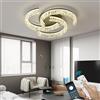 Lrenjon Plafoniera Led Soffitto, 40W Lampadario Camera Da Letto Moderno Dimmerabile, 52CM Lampadario Soggiorno 3000K-6000K 4100LM, Per Cucine, Uffici E Ristoranti-Black