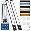 Zaxiva Luce Led Sottopensile Cucina 40CM, 2200mAh Luce Armadio LED con Sensore di Movimento, Indicatore Batteria, 3 Colori, Dimmerabile, Magnetica Lampada Ricaricabile per Cucina, Armadio, 2 Pezzi