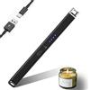 JIEYUCHU Accendino Elettrico, USB Accendino Ricaricabile con Serratura di Sicurezza, Antivento Senza Fiamma, Accendino Lungo per Candele, Campeggio, Stufe, Barbecue (B-Nero)