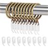 ASIWUJING Set di 24 anelli per tende in metallo, con ganci in plastica, per tende e bastoni, diametro interno 30 mm (bronzo)