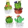 Vobumix Mini Figurine Ornamenti 4 Pezzi Figure d'Arte in Resina Piante di Simulazione Modelli Bonsai Decorazione della Tavola di Casa Ornamento