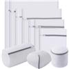 Windfromort Sacchetti Lavatrice in Rete con Cerniera - Set 10 Pezzi, Diverse Dimensioni per Indumenti Delicati, Reggiseni e Biancheria, Protezione Vestiti, Aperti per Asciugatrice, Riutilizzabili, Bianco