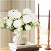 EUWLY Bouquet di 4 peonie artificiali di lusso, in seta realistica al tatto, con steli, per matrimoni, decorazione per la casa, vasi, centrotavola, non appassisce (bianco, peonia)
