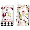 Arquiel Strofinacci Cotone 100% Vino Divertente, Set 2 | Strofinacci in cotone 100% con motivo Divertenti Bicchieri Da Vino, Decorazione Cucina e Idea Regalo Per Famiglia, 48x70cm