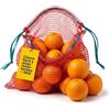PAMPOLS Confezione da 100 sacchi a rete per arance, cipolle o frutta secca con chiusura e manici | peso utile 5 kg | rete raschel | misure 32 x 44 cm | colore rosso