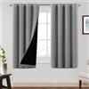 BellaHills Tende Oscuranti per Interni 2 Pezzi L140 x A145 cm, Termiche per Soggiorno e Camera da Letto, ad Anelli, Moderne, Grigio Tortora