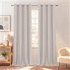 BellaHills Tende Oscuranti per Interni con Anelli 2 Pezzi 140L x 260A cm Tende Termiche per Soggiorno e Camera da Letto per Salotto Moderne Tenda Fonoassorbente, Bianco Avorio