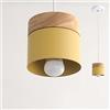 Chao Zan Metallo Lampadario a Sospensione a LED, E27 Lampada a Sospensione, Design Moderno lampada da soffitto,legno Lampada a sospensione, per Soggiorno, Camera, Sala da Pranzo (Giallo)