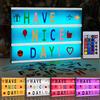 BARAKYEG Light Box Cambio Colore,192 Lettere e Emoji,Telecomando 16 Colori.LED Lavagna Luminosa,Boite Lumineuse Message,Alimentata da USB e Batteria,Idee Regalo Compleanno,Natale.Decorazioni Casa,A4