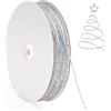 G2PLUS 100m Filo Argento Spago,Spago Natalizio 1.5mm,Filo Sottile | Corda con Rotoli di Carta,Filo Non Elastica per Confezioni Regalo o Ornamenti Alberi di Natale