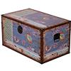 Birendy Sarah B Baule KD 1515 - Cassapanca decorativa in legno con rivestimento in pelle, stile vintage, colore: Nero