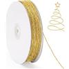 G2PLUS 100m Filo D'oro,Spago Dorato,Spago Natalizio 1.5mm,Filo Sottile | Corda con Rotoli di Carta,Filo Non Elastica per Confezioni Regalo o Ornamenti Alberi di Natale