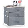 Relaxdays 10023328_491 Mobiletto con 3 Cassetti, Mobile Cassettiera, HxLxP 53x48x40 cm, Tessuto, Metallo, Legno, Grigio