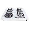 TOPINCN Piano Cottura Gas 24 Pollici 4 Fuochi, a Gas Incasso, per Cucine | Pannello in Vetro, Profilo in Acciaio Inox, 4 Fuochi, Ideale per Appartamenti e , Installazione Facile, Piano Cottura a Gas