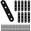 BuxiuGK 10 Pezzi Staffa Piatta Staffa Angolare Piatta Acciaio Inossidabile 80x16 mm per Il Fissaggio di Mobili - Nero