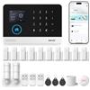 XNY Kit Allarme Casa Senza Fili 4G, Antifurto Allarme Casa WiFi con Controllo APP, Kit da 24 pezzi - Rilevatore di Movimento Immunità Animali Domestici, Sensore per Porte, Sirena, Telecomando