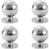generic Set di 4 maniglie e tiranti per porte della cucina, in lega di alluminio, 24 mm, maniglie per armadietti da bagno, manopole cromate per mobili e cassetti, decorazione per la casa